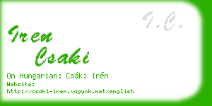 iren csaki business card
