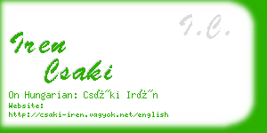 iren csaki business card